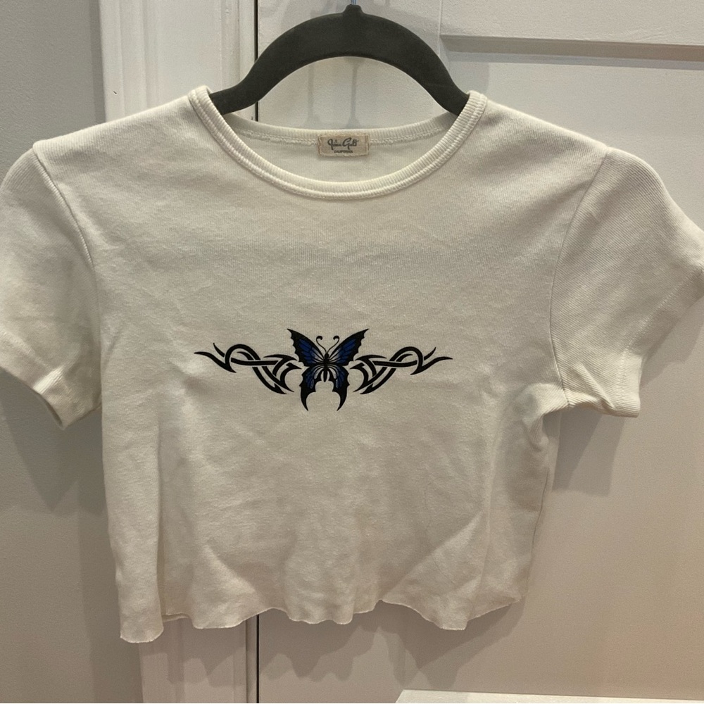 Brandy Melville Butterfly Top T-Shirt One Size